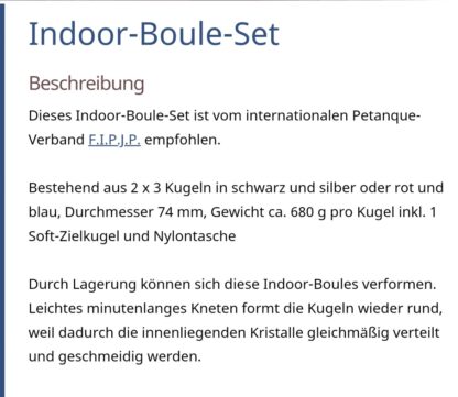 Indoor Boule "farbig" – Bild 2